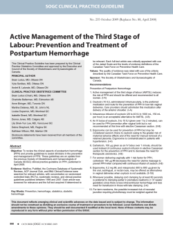 Active Management of the Third Stage of Postpartum Hemorrhage