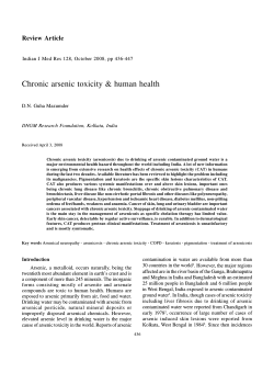 Chronic arsenic toxicity &amp; human health Review Article D.N. Guha Mazumder
