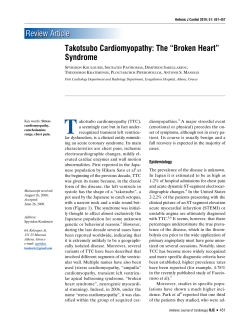 T Review Article Takotsubo Cardiomyopathy: The “Broken Heart” Syndrome