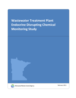 Wastewater Treatment Plant Endocrine Disrupting Chemical Monitoring Study February 2011