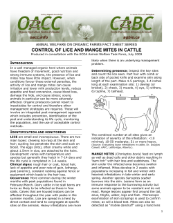 CONTROL OF LICE AND MANGE MITES IN CATTLE