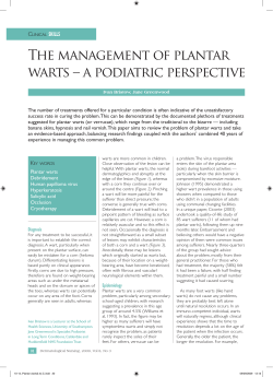 The management of plantar warts – a podiatric perspective C