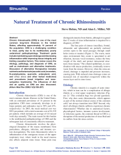 Natural Treatment of Chronic Rhinosinusitis Sinusitis Review