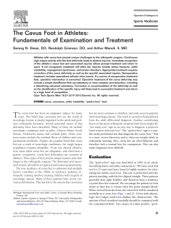 The Cavus Foot in Athletes: Fundamentals of Examination and Treatment