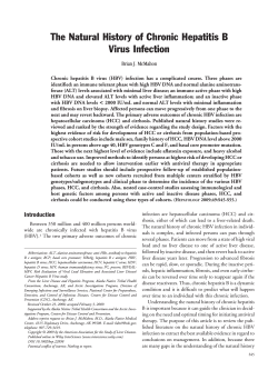 The Natural History of Chronic Hepatitis B Virus Infection Brian J. McMahon
