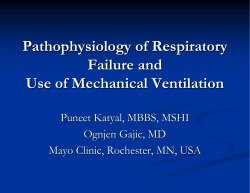 Pathophysiology of Respiratory Failure and Use of Mechanical Ventilation Puneet Katyal, MBBS, MSHI