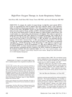 High-Flow Oxygen Therapy in Acute Respiratory Failure