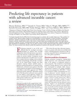 Predicting life expectancy in patients with advanced incurable cancer: a review