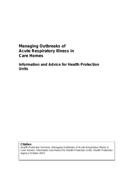 Managing Outbreaks of Acute Respiratory Illness in Care Homes