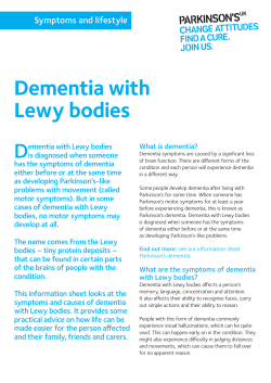 Dementia with Lewy bodies D Symptoms and lifestyle