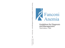 Fanconi Anemia Guidelines for Diagnosis and Management