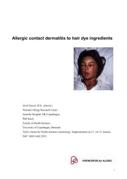 Allergic contact dermatitis to hair dye ingredients