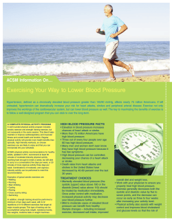 Exercising Your Way to Lower Blood Pressure ACSM Information On…