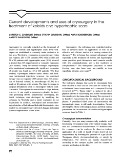 Current developments and uses of cryosurgery in the