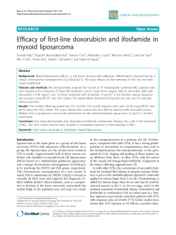 Efficacy of first-line doxorubicin and ifosfamide in myxoid liposarcoma Open Access