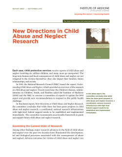 New Directions in Child Abuse and Neglect Research
