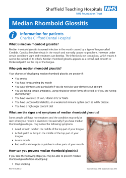Median Rhomboid Glossitis Information for patients Charles Clifford Dental Hospital