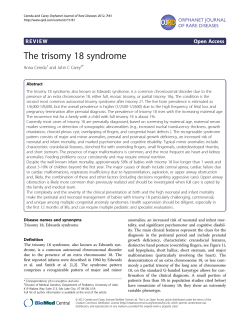The trisomy 18 syndrome R E V I E W Open Access