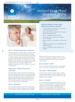 Delayed Sleep Phase Syndrome (DSPS) Important things to know about