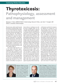 Thyrotoxicosis: Pathophysiology, assessment and management
