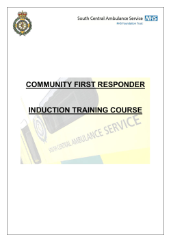 COMMUNITY FIRST RESPONDER INDUCTION TRAINING COURSE
