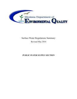 Surface Water Regulations Summary  Revised May 2010 PUBLIC WATER SUPPLY SECTION