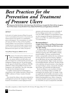 Best Practices for the Prevention and Treatment of Pressure Ulcers