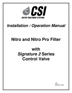 Nitro and Nitro Pro Filter with Control Valve