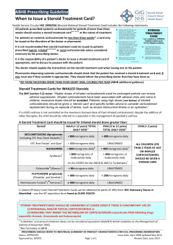 ABHB Prescribing Guideline When to Issue a Steroid Treatment Card?
