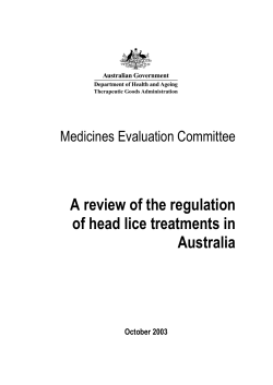 A review of the regulation of head lice treatments in Australia