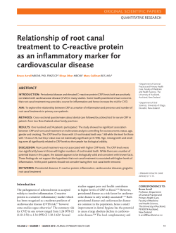 Relationship of root canal treatment to C-reactive protein cardiovascular disease