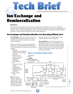 Ion Exchange and Demineralization