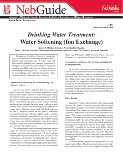 Drinking Water Treatment: Water Softening (Ion Exchange) KLT 