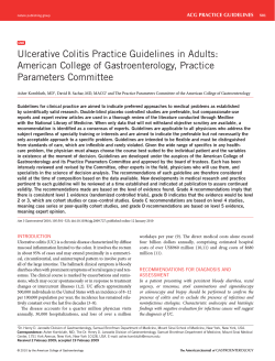 Ulcerative Colitis Practice Guidelines in Adults: American College of Gastroenterology, Practice