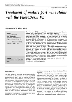 Treatment of mature port wine stains with the PhotoDerm VL