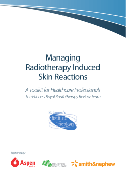 Managing Radiotherapy Induced Skin Reactions A Toolkit for Healthcare Professionals