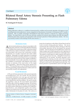 Bilateral Renal Artery Stenosis Presenting as Flash Pulmonary Edema Abstract