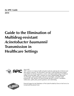 Guide to the Elimination of Multidrug-resistant Transmission in Healthcare Settings