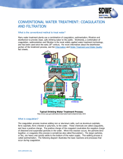CONVENTIONAL WATER TREATMENT: COAGULATION AND FILTRATION