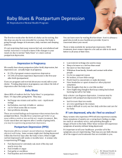 Baby Blues &amp; Postpartum Depression    BC Reproductive Mental Health Program 