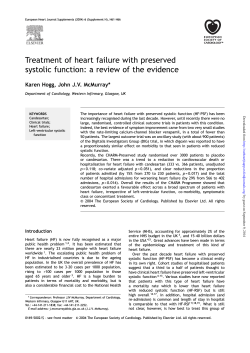 Treatment of heart failure with preserved Karen Hogg, John J.V. McMurray*