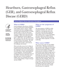Heartburn, Gastroesophageal Reflux (GER), and Gastroesophageal Reflux Disease (GERD) What is GERD?
