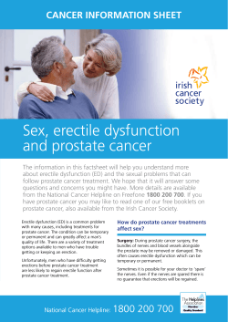 Sex, erectile dysfunction and prostate cancer CanCer	InfOrmatIOn	Sheet