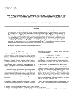 Ascaris lumbricoides, Trichuris IMPACT OF ANTIHELMINTHIC TREATMENT ON INFECTION BY