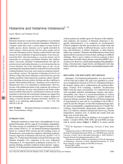 Histamine and histamine intolerance ⫺3 1 Laura Maintz and Natalija Novak