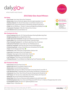 2012 Daily Glow Award Winners Anti-Aging Skin Treatments for Face