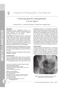 Journal of Orthopaedic Case Reports Calcifying Bursitis ischioglutealis: A Case report