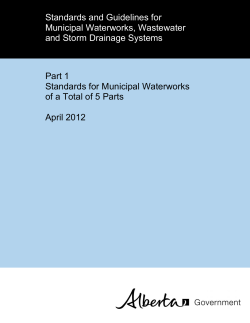 Standards and Guidelines for Municipal Waterworks, Wastewater and Storm Drainage Systems Part 1