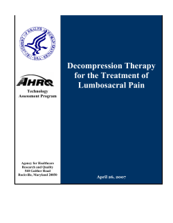 Decompression Therapy for the Treatment of Lumbosacral Pain Technology