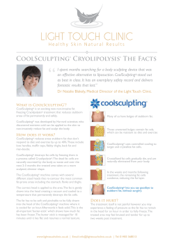 “ CoolSculpting® Cryolipolysis® The Facts